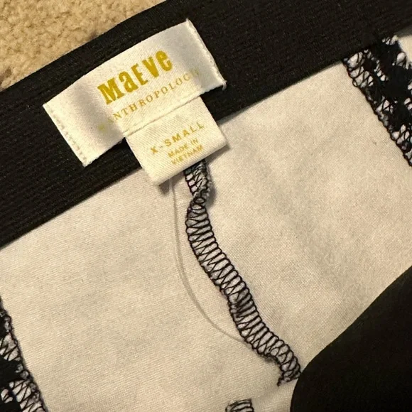 Maeve Kick Flare Pants Black White Flowers X-Small - Picture 5 of 5